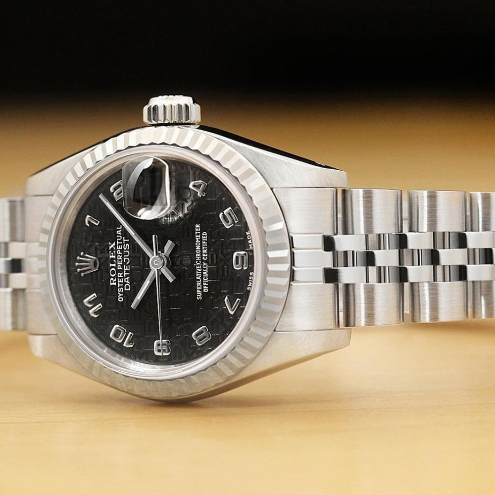 Sale! Rolex Ladies Black Arabic Gold Watch - Picture 2 of 8
